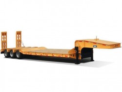 Heavy duty 50 tons tri-axle low bed truck trailer